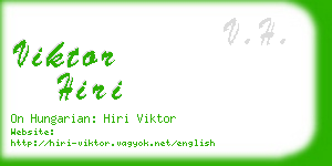 viktor hiri business card